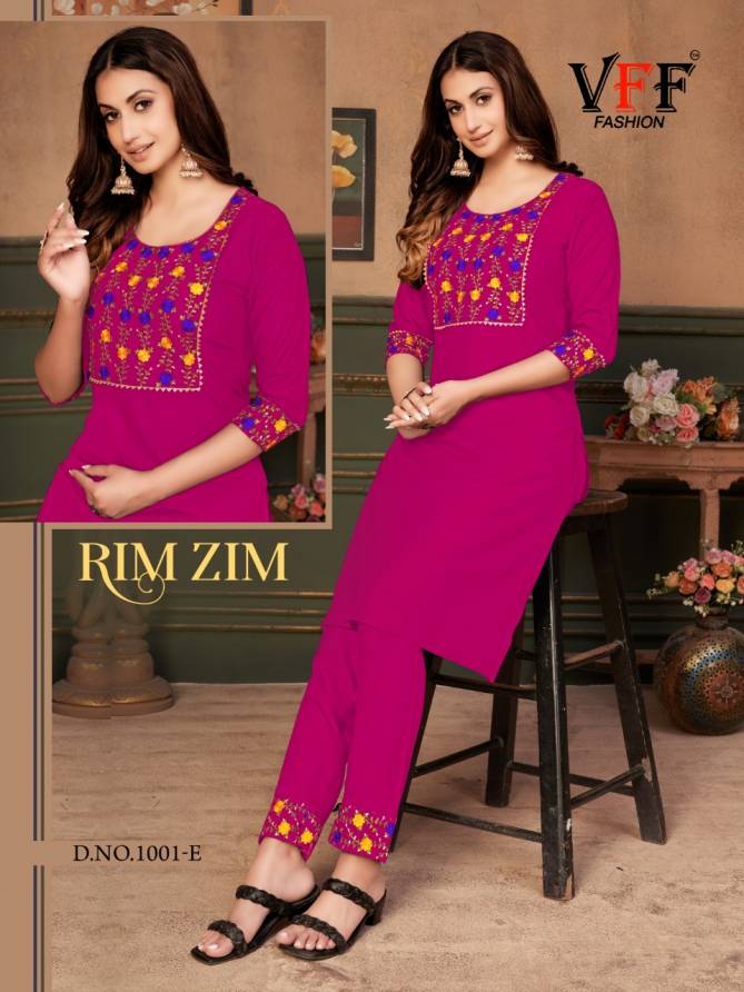 Vff Rim Zim Cotton Embroidery Casual Daily Wear Kurti Collection